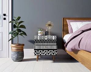 Тумбочка "Berber" с двумя ящиками 19 принт арт BB03/Print_19, разноцветная в интернет-магазине