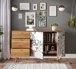 фото Комод "Berber" с двумя дверками и ящиками 50 принт арт BB05/Print_50 в интерьере