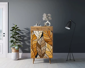 Комод "Berber" два ящика и дверки 08 принт арт BB46/Print_08 в интерьере