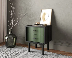 купить Тумбочка с двумя ящиками "Emerson" арт EM16/green/L в интернет-магазине