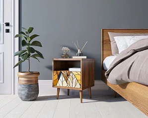 Тумбочка "Berber" с одним ящиком 08 принт арт BB06/Print_08, разноцветная в интернет-магазине