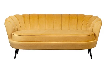 купить Дизайнерский диван Pearl Triple Yellow на черных ножках