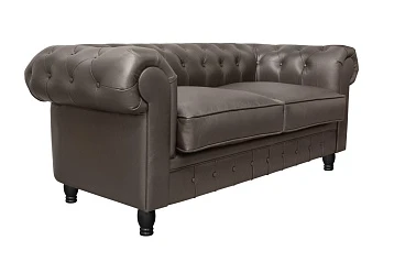 купить Диван из коричневой кожи Chesterfield Brown Leather 2S
