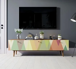 красивые Комод "Berber" с ящиками низкий под TV принт 16 арт BB19/Print_16 на заказ