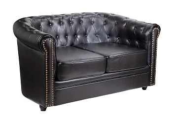 купить Кожаный диван лофт Karo V2 черный