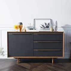 заказать Комод "Brun Blacki" с ящиками и дверкой арт BR-02Black в интернет-магазине