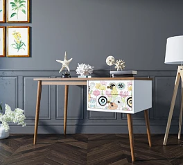 заказать Стол рабочий "Berber" принт 3 с одной тумбой арт BB20/Print_03