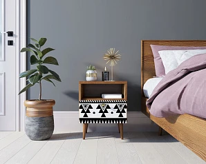 Тумбочка "Berber" с одним ящиком 19 принт арт BB06/Print_19, разноцветная