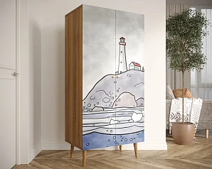 Шкаф малый двухстворчатый "Berber" принт 51 арт BB08/Print_51 в интернет-магазине