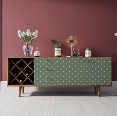 Комод "Berber" удлиненный с бутылочницей 12 принт арт BB15/Print_12