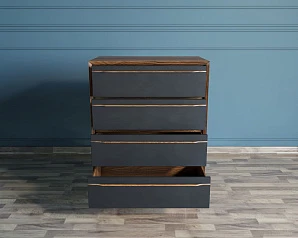 красивый Комод "Bruni Black" на четыре ящика арт BR08Black