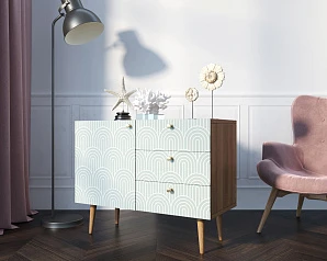 стильные Комод "Berber" три ящика и дверка 34 принт арт BB34/Print_34