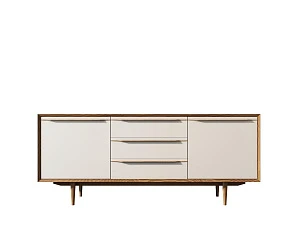 заказать Комод "Bruni white" с тремя ящиками и дверками арт BR-03WH