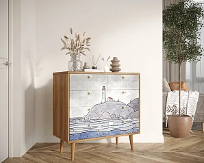 красивый Комод "Berber" пять ящиков арт BB36/Print_51 в интернет-магазине