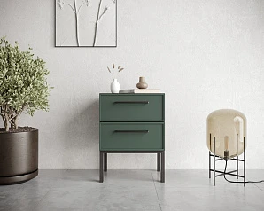 заказать стильные Тумбочка с двумя ящиками "Nicole" арт NEM16G Зеленый