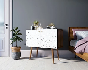 фото Комод на высоких ножках "Berber" малый принт 15 арт BB13/Print_15 в интерьере