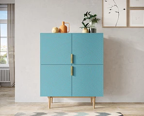 купить красивый Большой комод с четырьмя дверками "Line" LN03/GR1/blue в интернет-магазине