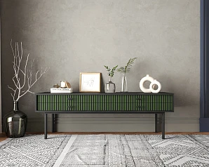 стильные Консоль с двумя ящиками "Emerson" арт EM23/green/L