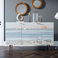 красивый Комод "Berber" три дверки 10 принт арт BB01/Print_10