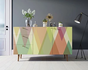 купить стильные Комод "Berber" с двумя дверками и ящиками принт 16 арт BB17/Print_16 в интернет-магазине
