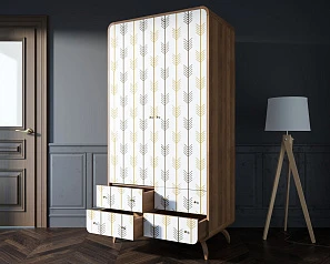 Шкаф в скандинавском стиле "Ellipse Print" с ящиками принт 2 арт EL15/print_02 в интернет-магазине