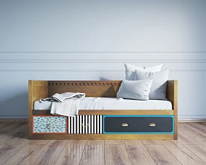 заказать Кровать-кушетка "Gouache" с ящиками арт M10509К