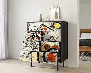 Комод на восемь ящиков "Emerson" by Kandinsky арт EM20/Print_01 на заказ