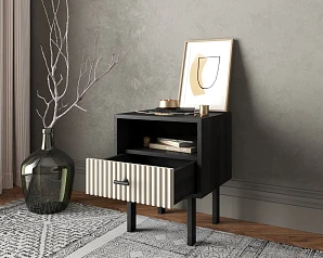 купить стильные Тумбочка с нижним ящиком "Emerson" арт EM17/milky/L в интернет-магазине