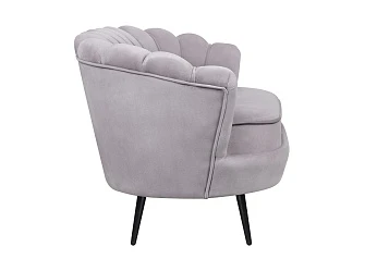 Диван ракушка Pearl Double Grey на черных ножках в интернет-магазине