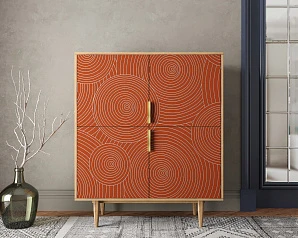 заказать Большой комод с четырьмя дверками "Line" R19/red в интернет-магазине