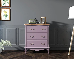 Комод Leontina Lavanda три ящика арт ST9356L в интерьере