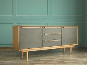 Комод "Brun Black" с тремя ящиками и дверками арт BR-03/Black в интернет-магазине