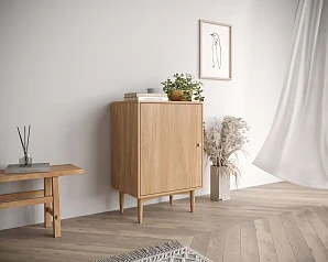 стильные Тумба Bubble Solid с одной дверкой арт BBL02S, цвет - орех