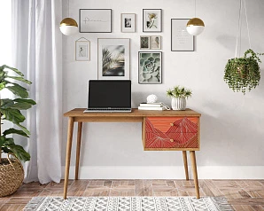 Стол рабочий "Berber" принт 49 с одной тумбой арт BB20/Print_49 в интернет-магазине