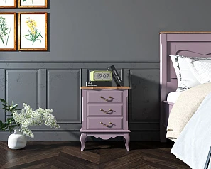 купить красивые Прикроватная тумба Leontina Lavanda на три ящика арт ST9302/3L