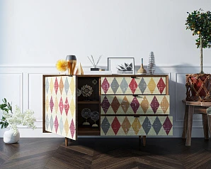купить стильный Комод "Bruni print" с ящиками и дверкой арт BR-02P