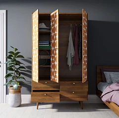 Шкаф трехстворчатый "Berber" принт 14 арт BB02/Print_14 в интернет-магазине