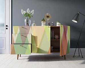 купить стильные Комод "Berber" с двумя дверками и ящиками принт 16 арт BB17/Print_16 в интернет-магазине