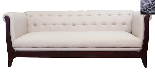 Классический диван Delvin темно серый в интерьере