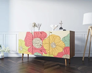 Комод "Berber" с ящиками 5 принт арт BB14/Print_05 в интерьере