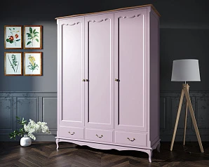 фото Шкаф Leontina Lavanda для одежды трехстворчатый с ящиками арт ST9327KR/3L в интерьере