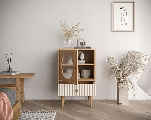 заказать Высокая тумба "Bubble" с одним ящиком арт BBL12, цвет - орех в интернет-магазине