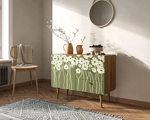 Комод "Berber" три ящика и дверка арт BB34/Print_53 в интерьере