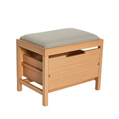 купить красивые БАНКЕТКА BIFI HUBSCH, СВЕТЛО - СЕРЫЙ / НАТУРАЛЬНЫЙ в интернет-магазине