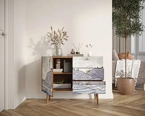 фото Комод "Berber" три ящика и дверка арт BB34/Print_51 в интерьере