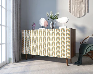 Комод "Berber" с двумя дверками и ящиками принт 23 арт BB17/Print_23 в интерьере