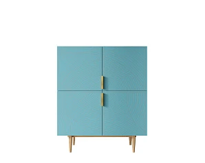 купить красивый Большой комод с четырьмя дверками "Line" LN03/GR1/blue в интернет-магазине