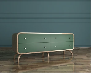 фото Комод "Ellipse" с изумрудными накладками арт EL01G в интерьере