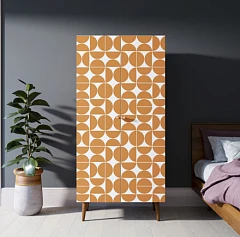 Шкаф малый двухстворчатый "Berber" принт 14 арт BB08/Print_14 в интерьере