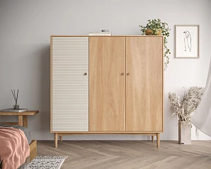 купить красивый Шкаф трехстворчатый низкий Bubble Solid арт BBL13S